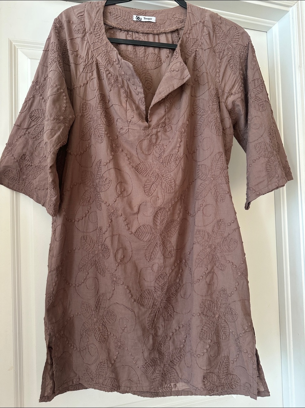Toupy Paris Embroidered Tunic Top